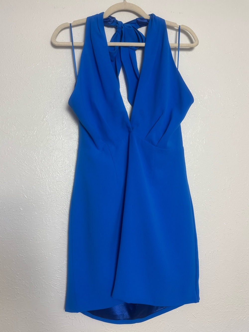 DO + BE Halter Open Back Cobalt Blue Mini Dress